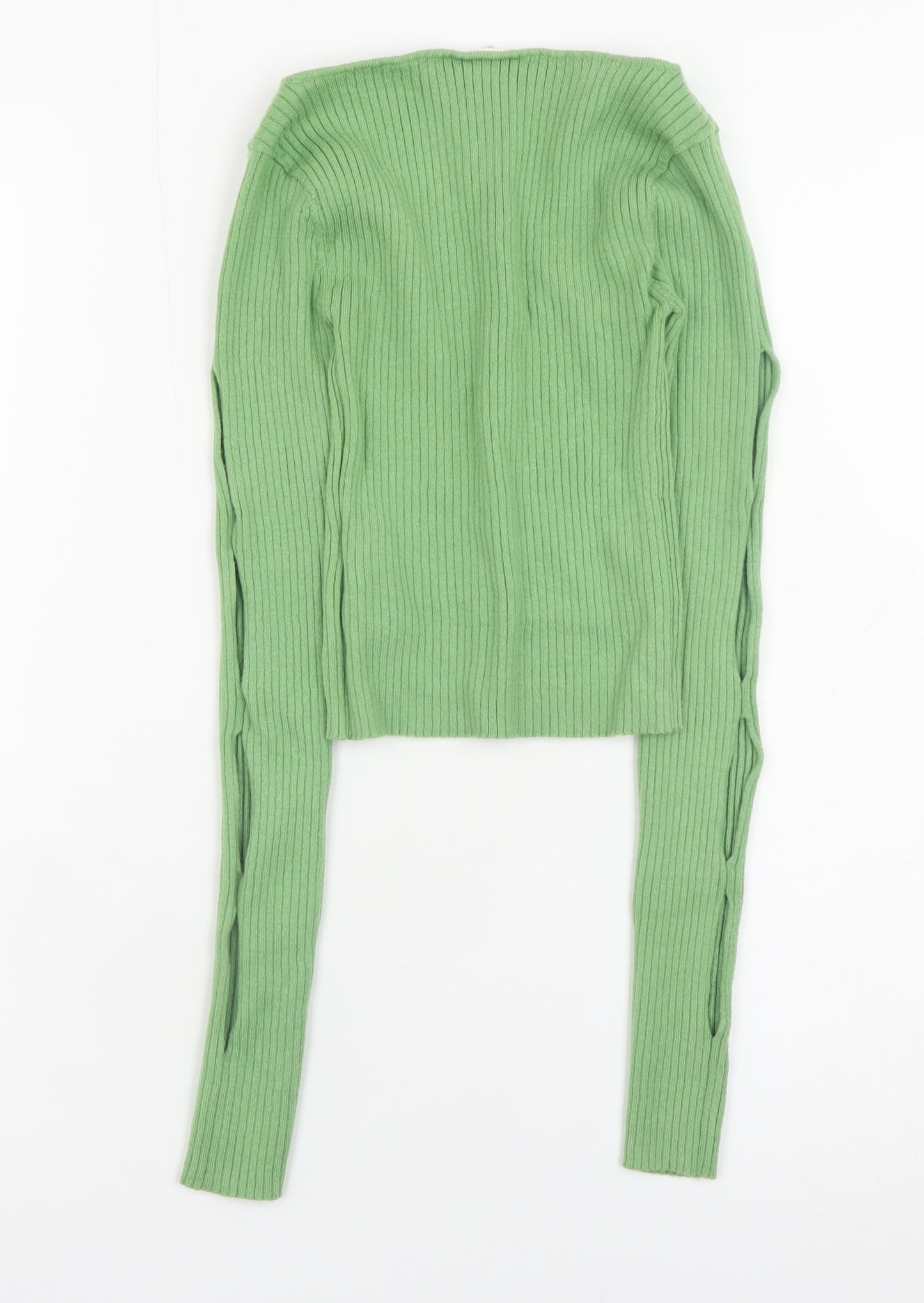 Urban Outfitters Women Green Slim Fit Knit Boat Neck Jumper Size S
