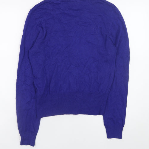 Monsoon Women Blue Medium Cardigan Button Front Knit Jumper