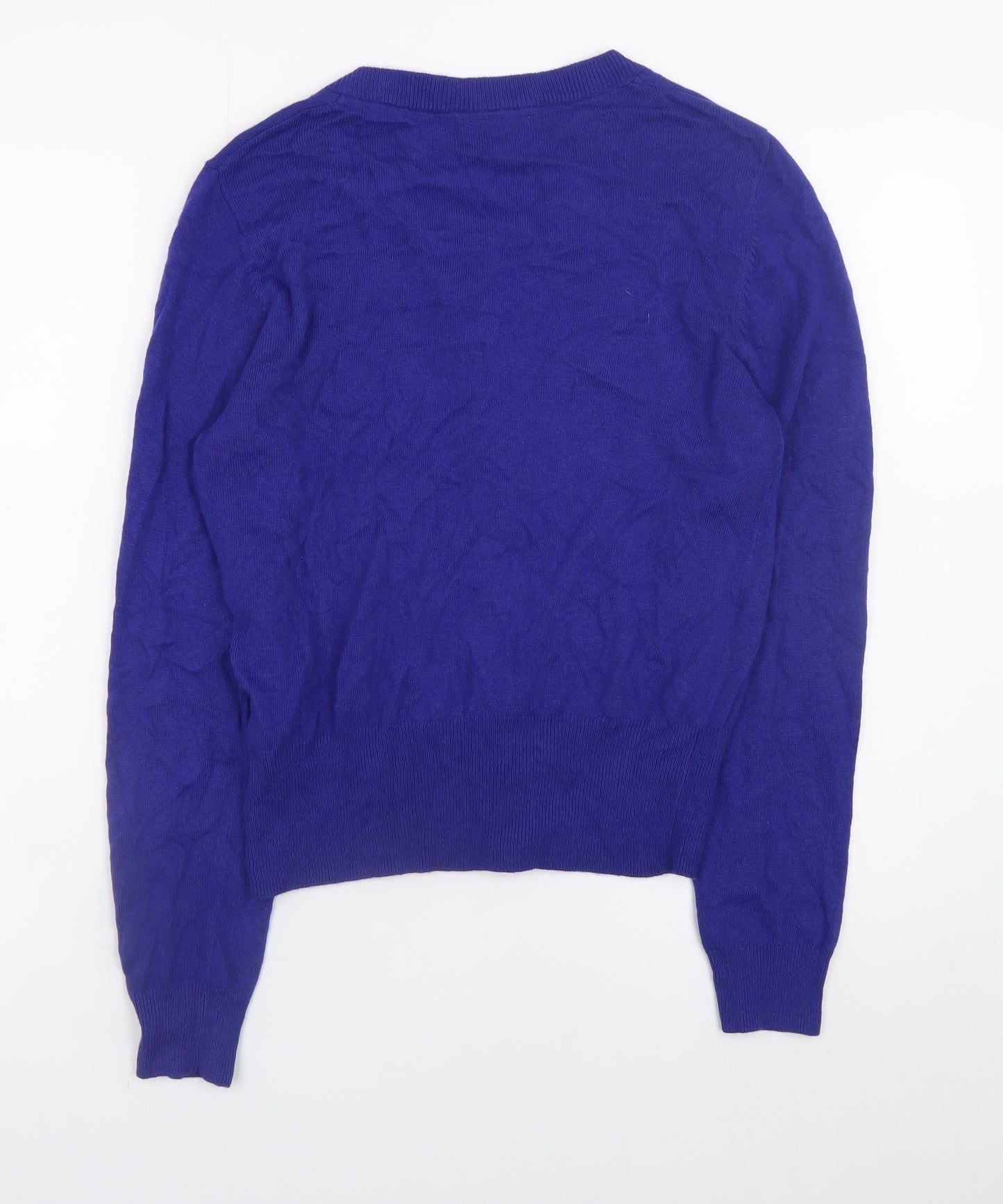 Monsoon Women Blue Medium Cardigan Button Front Knit Jumper