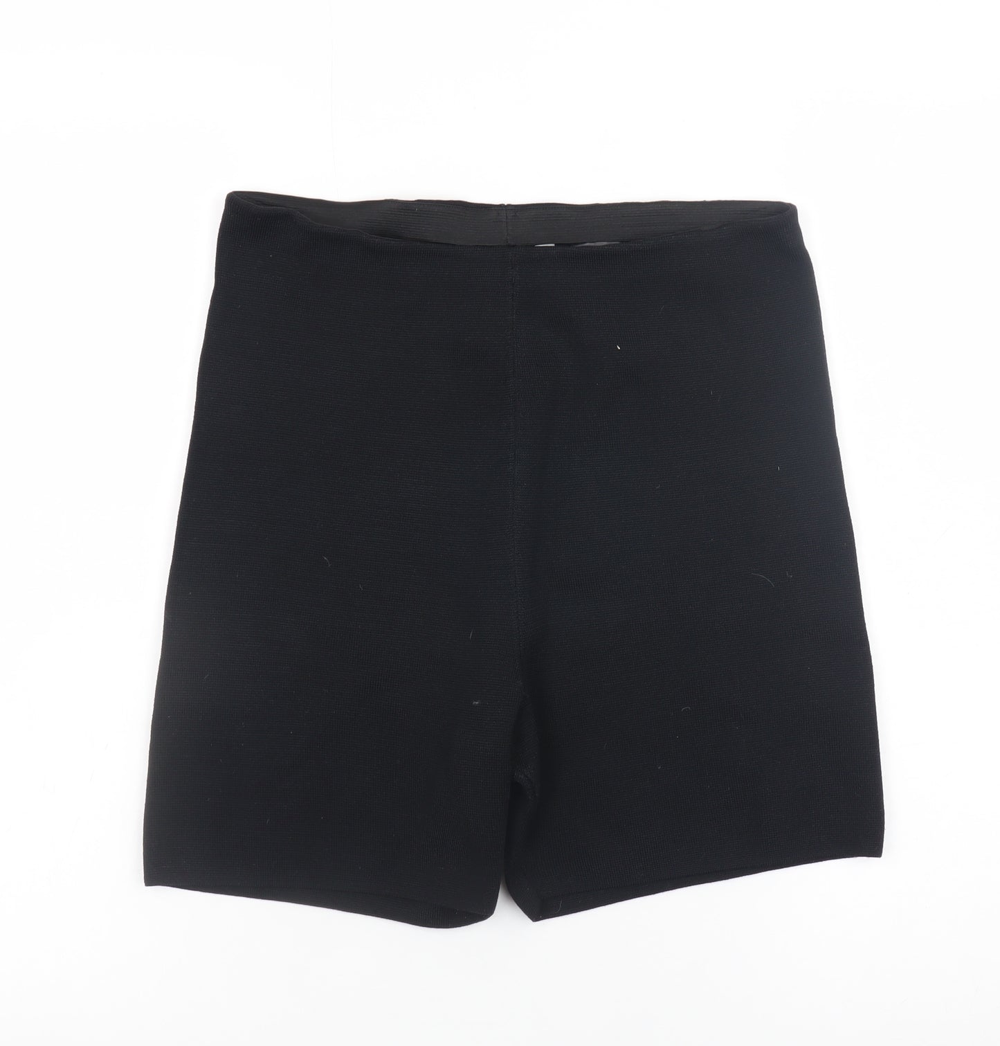 H&M Women Black Biker Activewear Shorts Size 12 Slim Fit