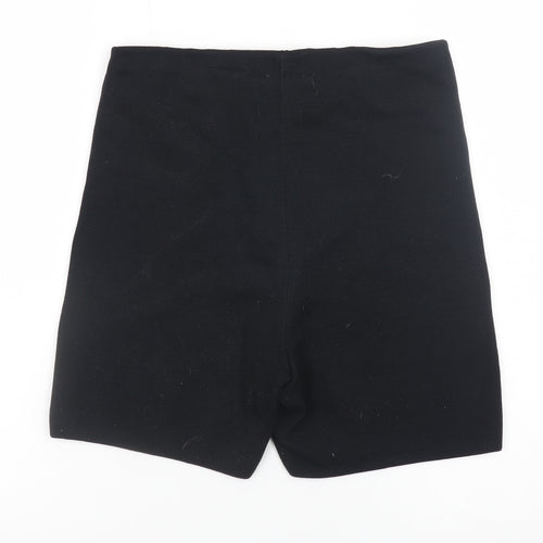 H&M Women Black Biker Activewear Shorts Size 12 Slim Fit
