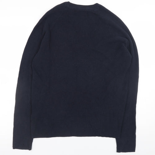 Threadbare Men's Blue Cotton Crew Neck Jumper Size S
