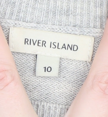 River Island Women’s Grey Funny Banana Pullover Jumper Size 10