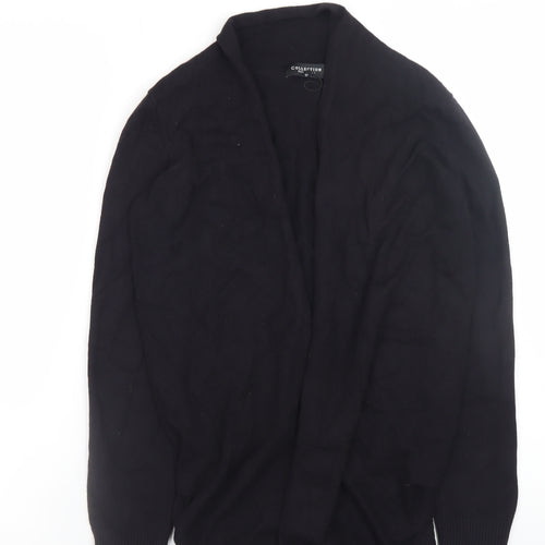 Debenhams Women Black Size 10 Open Knit Long Sleeve Cardigan