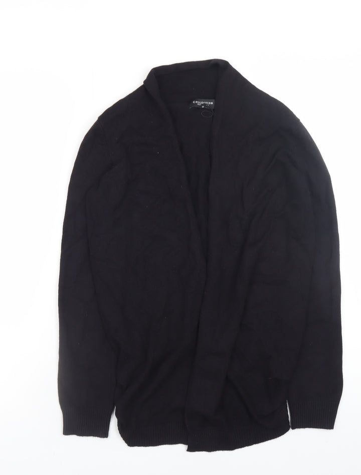 Debenhams Women Black Size 10 Open Knit Long Sleeve Cardigan