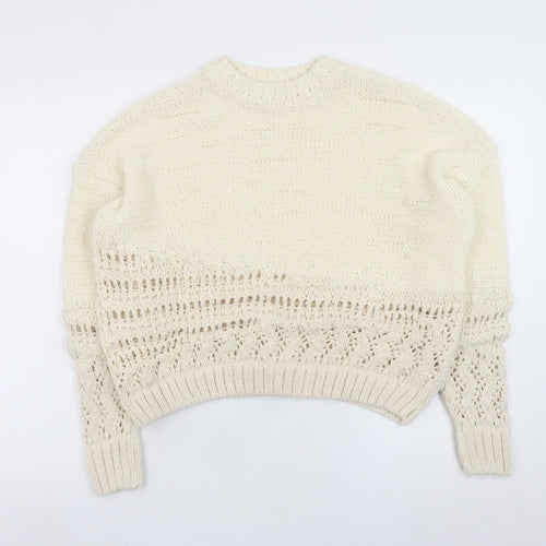 Marks and Spencer Women’s Ivory Open Knit Cotton Jumper M
