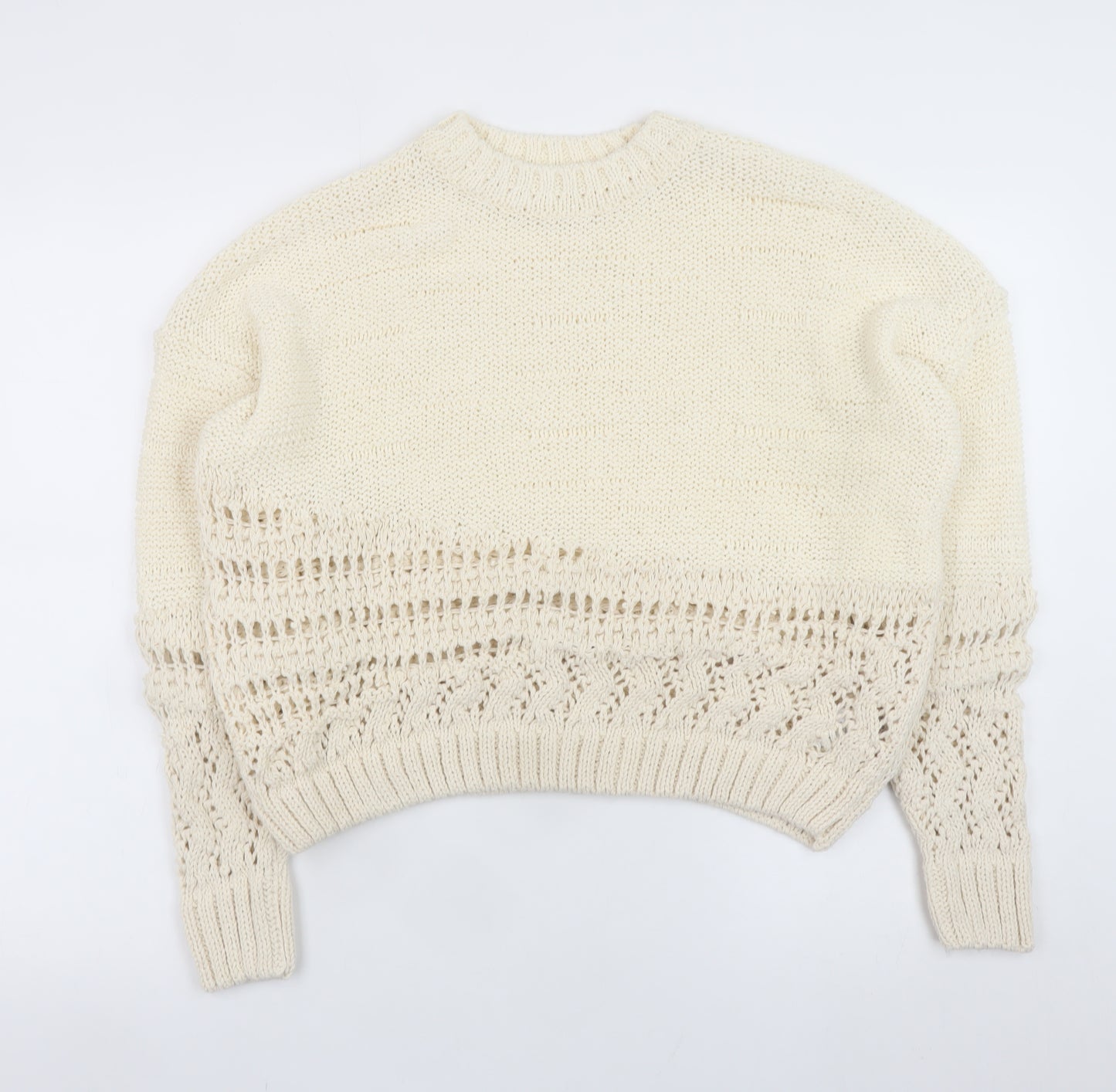 Marks and Spencer Women’s Ivory Open Knit Cotton Jumper M