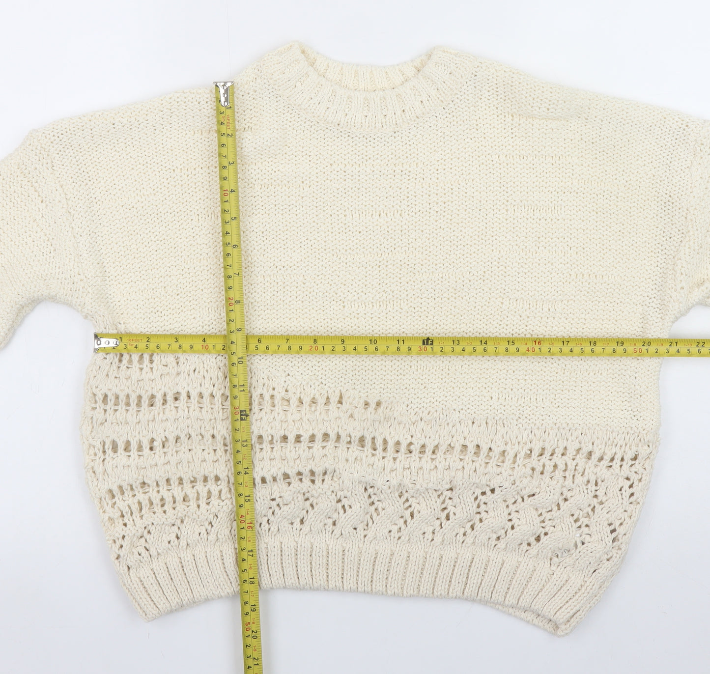 Marks and Spencer Women’s Ivory Open Knit Cotton Jumper M