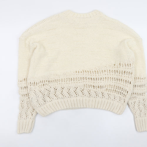 Marks and Spencer Women’s Ivory Open Knit Cotton Jumper M
