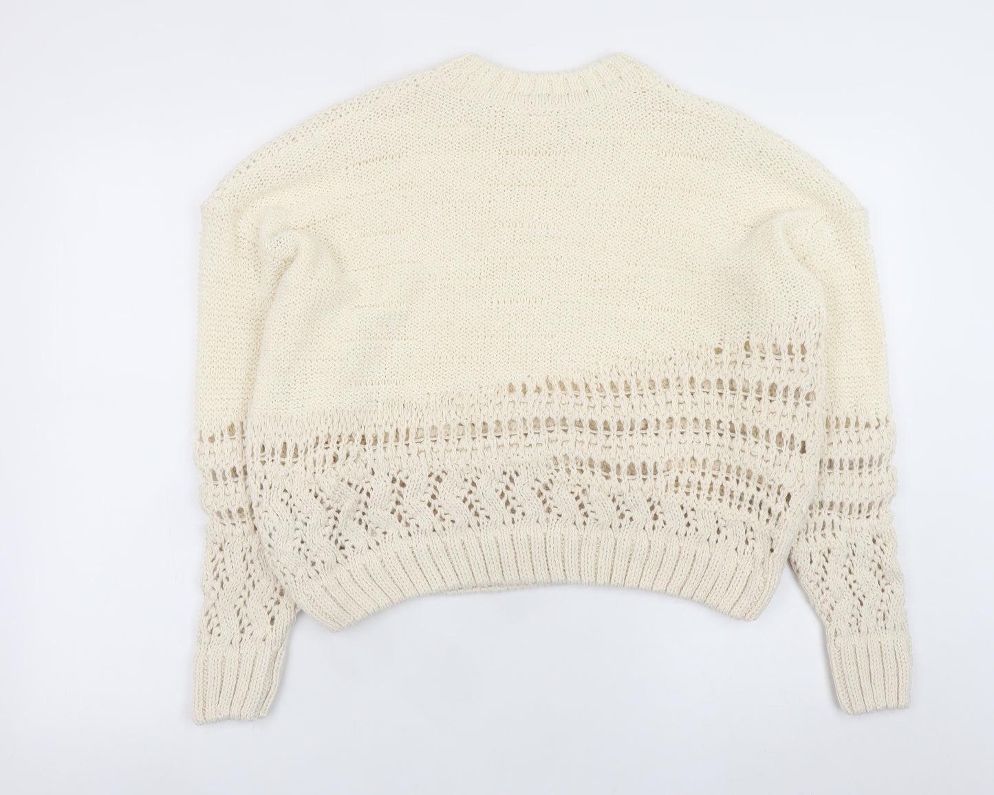 Marks and Spencer Women’s Ivory Open Knit Cotton Jumper M