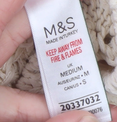 Marks and Spencer Women’s Ivory Open Knit Cotton Jumper M