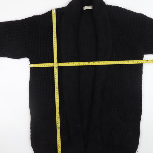 Marks and Spencer Women’s Black Chunky Knit Mohair Wool Cardigan Size 12