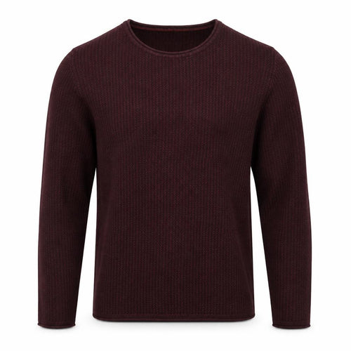 Jack & Jones Men’s Brown Waffle-Knit Cotton Crew Neck Jumper M