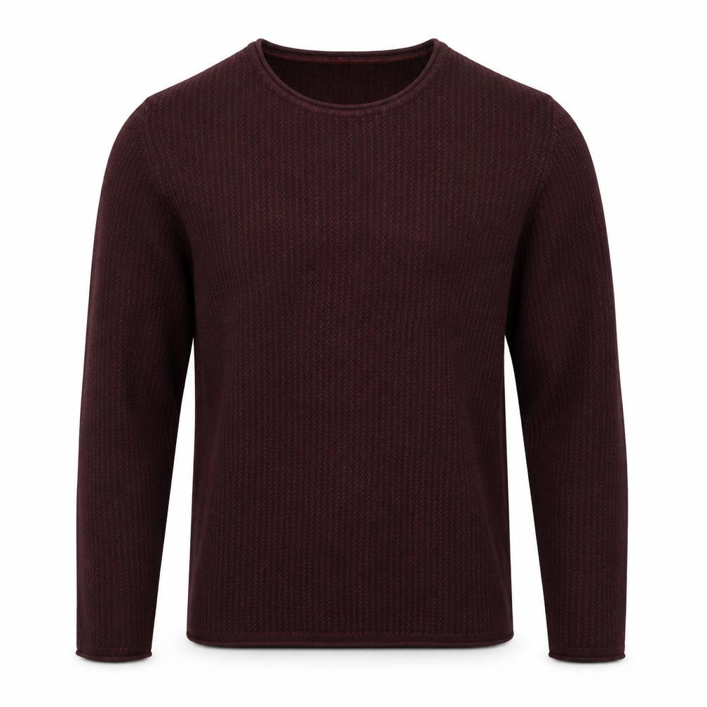 Jack & Jones Men’s Brown Waffle-Knit Cotton Crew Neck Jumper M