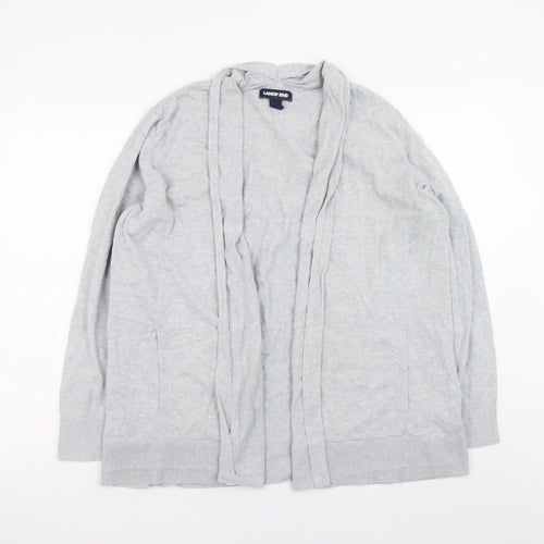 Lands' End Women’s Grey Cotton Long Sleeve Cardigan L