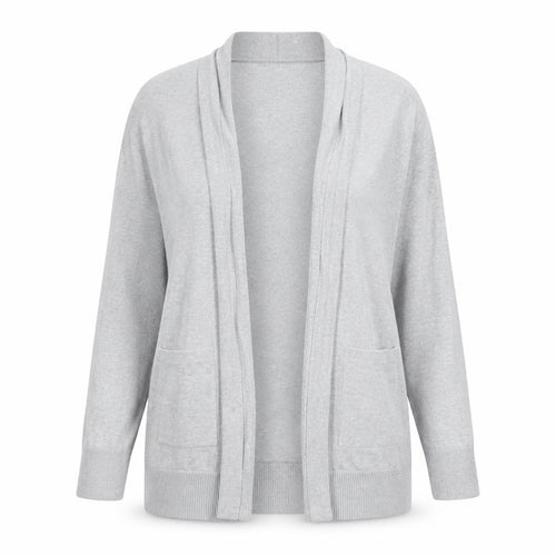 Lands' End Women’s Grey Cotton Long Sleeve Cardigan L