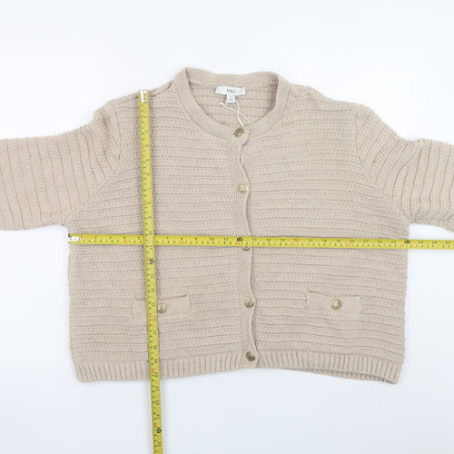 Marks and Spencer Women Beige Knit Cardigan XL Long Sleeve