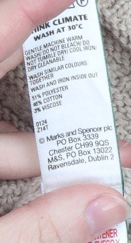 Marks and Spencer Women Beige Knit Cardigan XL Long Sleeve