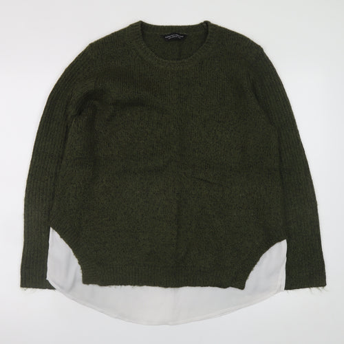 Dorothy Perkins Women's Green UK 14 Crew Neck Knit Pullover Jumper