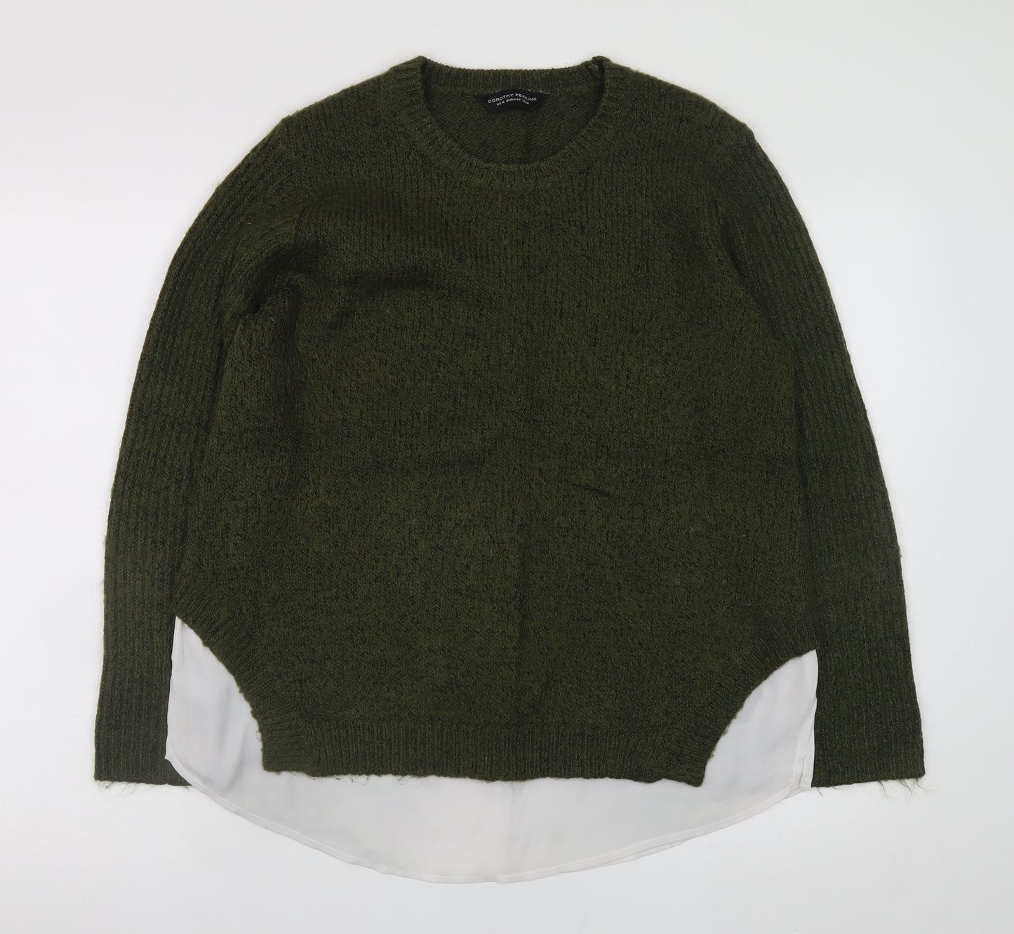 Dorothy Perkins Women's Green UK 14 Crew Neck Knit Pullover Jumper