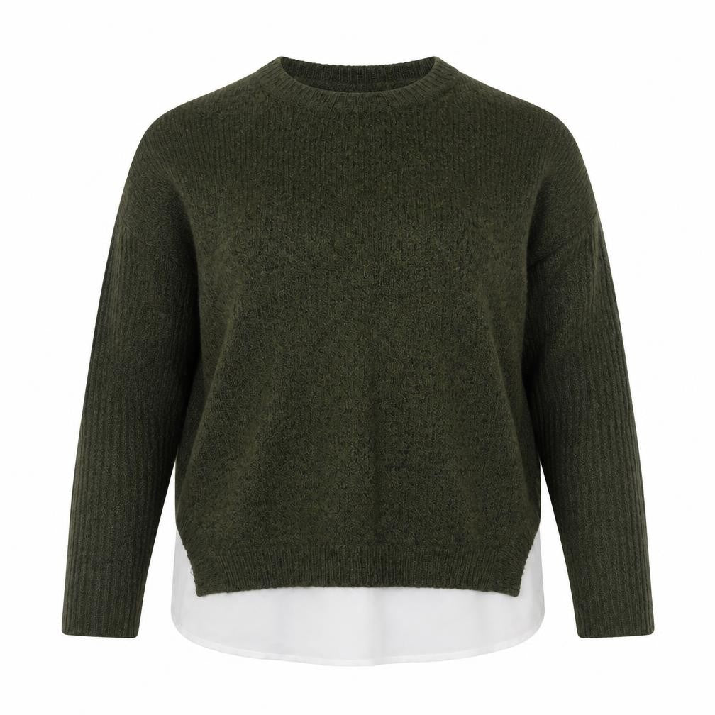 Front view of Dorothy Perkins Women's Green UK 14 Crew Neck Knit jumper