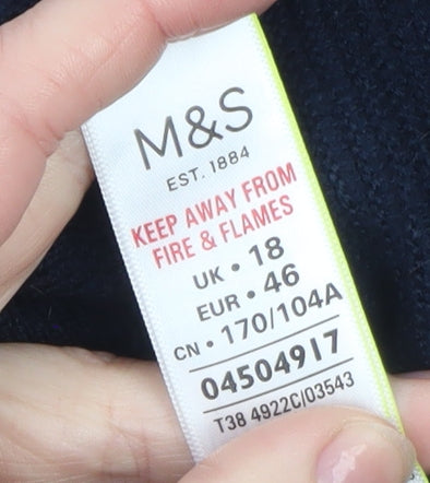 Marks and Spencer Women's Black Acrylic Knit Cardigan Size 18