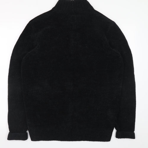 Kensington Men's Black XL 1/4 Zip High Neck Acrylic Jumper