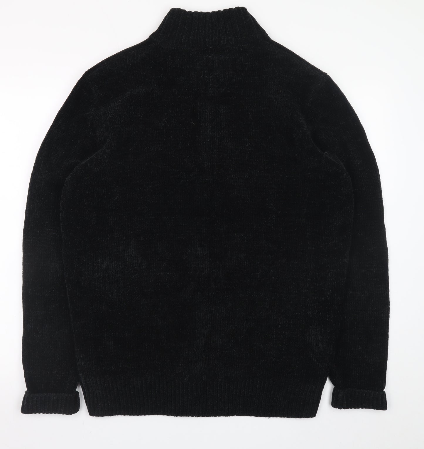 Kensington Men's Black XL 1/4 Zip High Neck Acrylic Jumper
