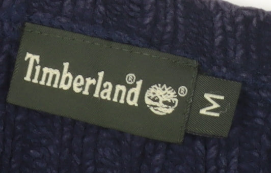 Timberland Men's Blue Cotton Knit V-Neck Pullover Jumper M