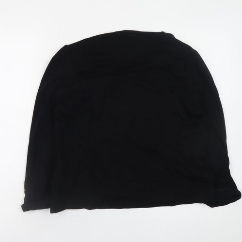 Wallis Women Black Cardigan M Open Front Long Sleeve Knit