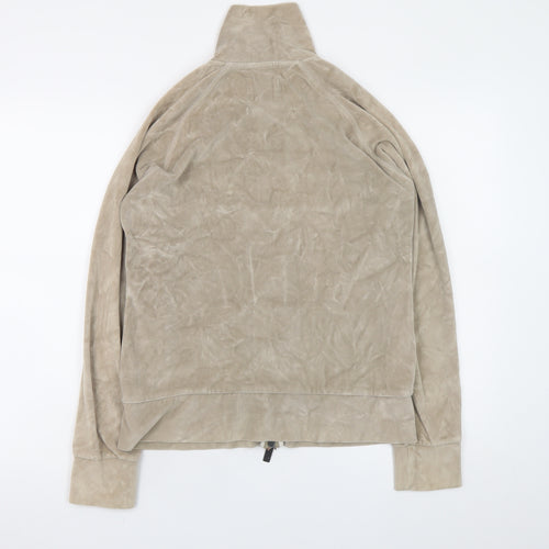 L.O.G.G. Womens Beige Full Zip Velour Jacket Size M