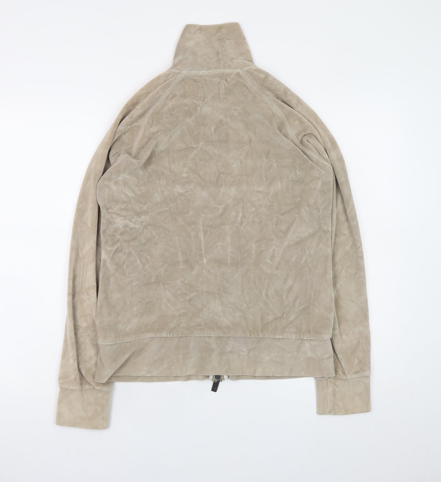 L.O.G.G. Womens Beige Full Zip Velour Jacket Size M