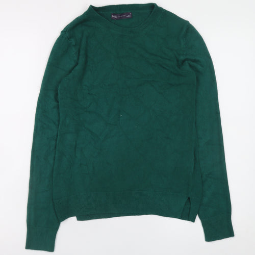 Marks and Spencer Women Green Size 6 Crew Neck Acrylic Jumper