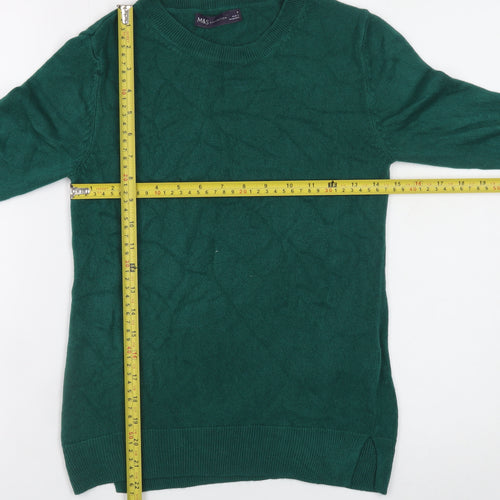 Marks and Spencer Women Green Size 6 Crew Neck Acrylic Jumper