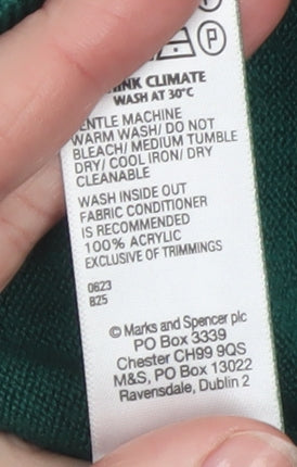 Marks and Spencer Women Green Size 6 Crew Neck Acrylic Jumper