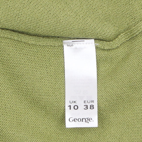George Women’s Green Ruffle Edge Knit Cardigan Size 10