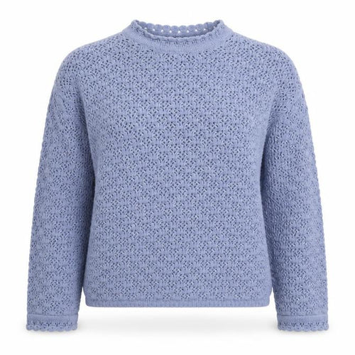 Marks and Spencer Women’s Blue Open-Knit Cotton Jumper M