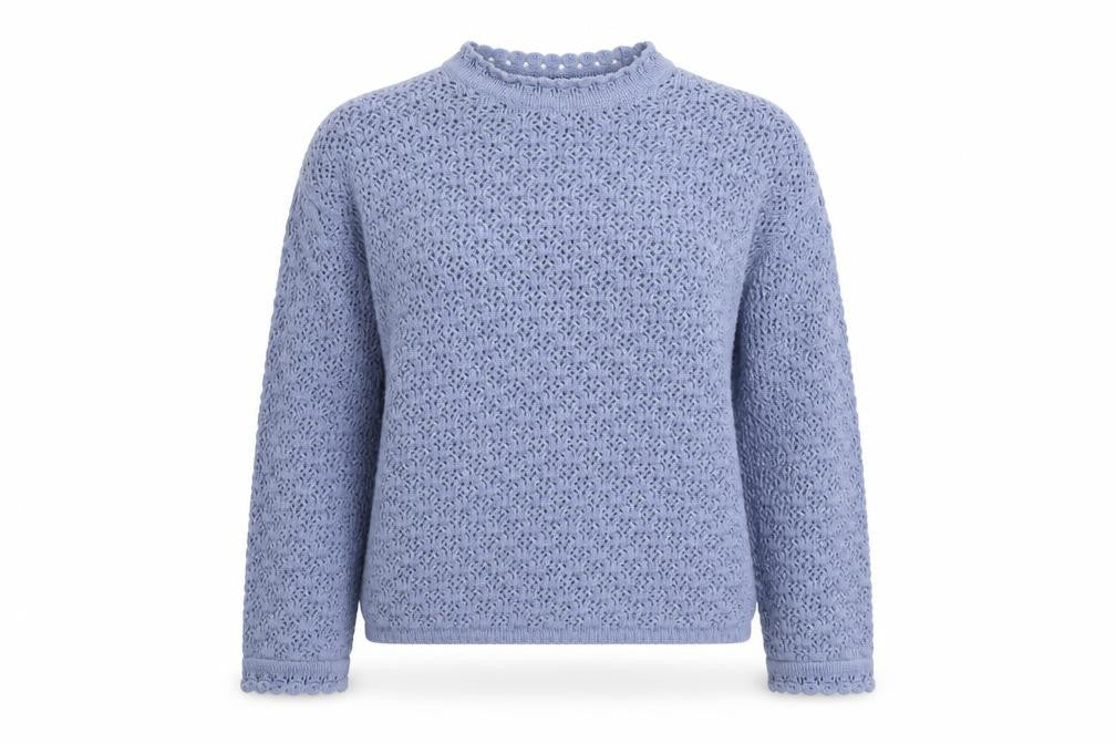 Marks and Spencer Women’s Blue Open-Knit Cotton Jumper M