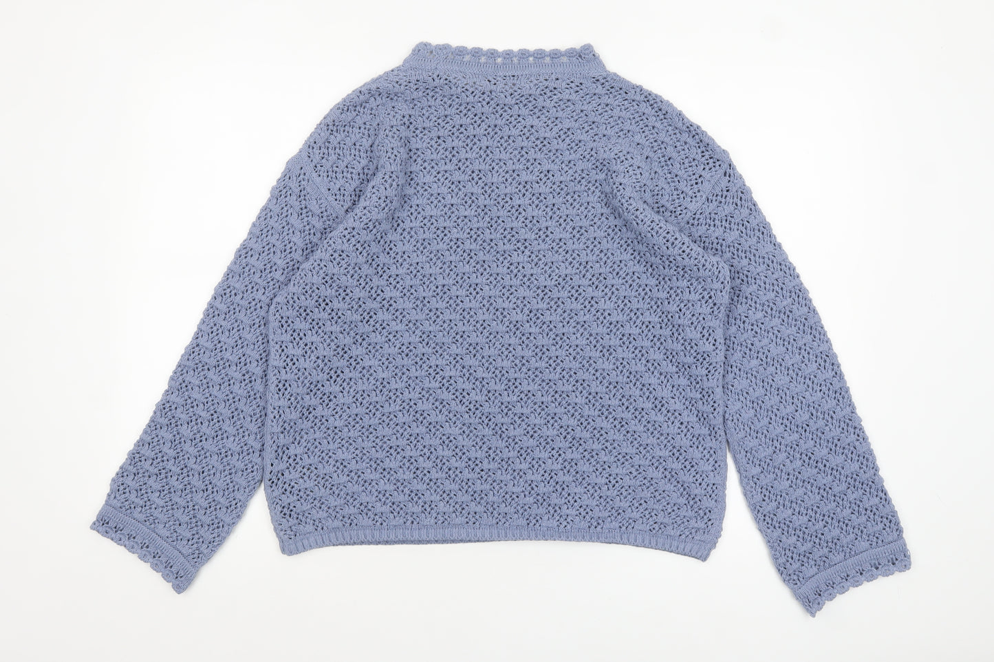 Marks and Spencer Women’s Blue Open-Knit Cotton Jumper M