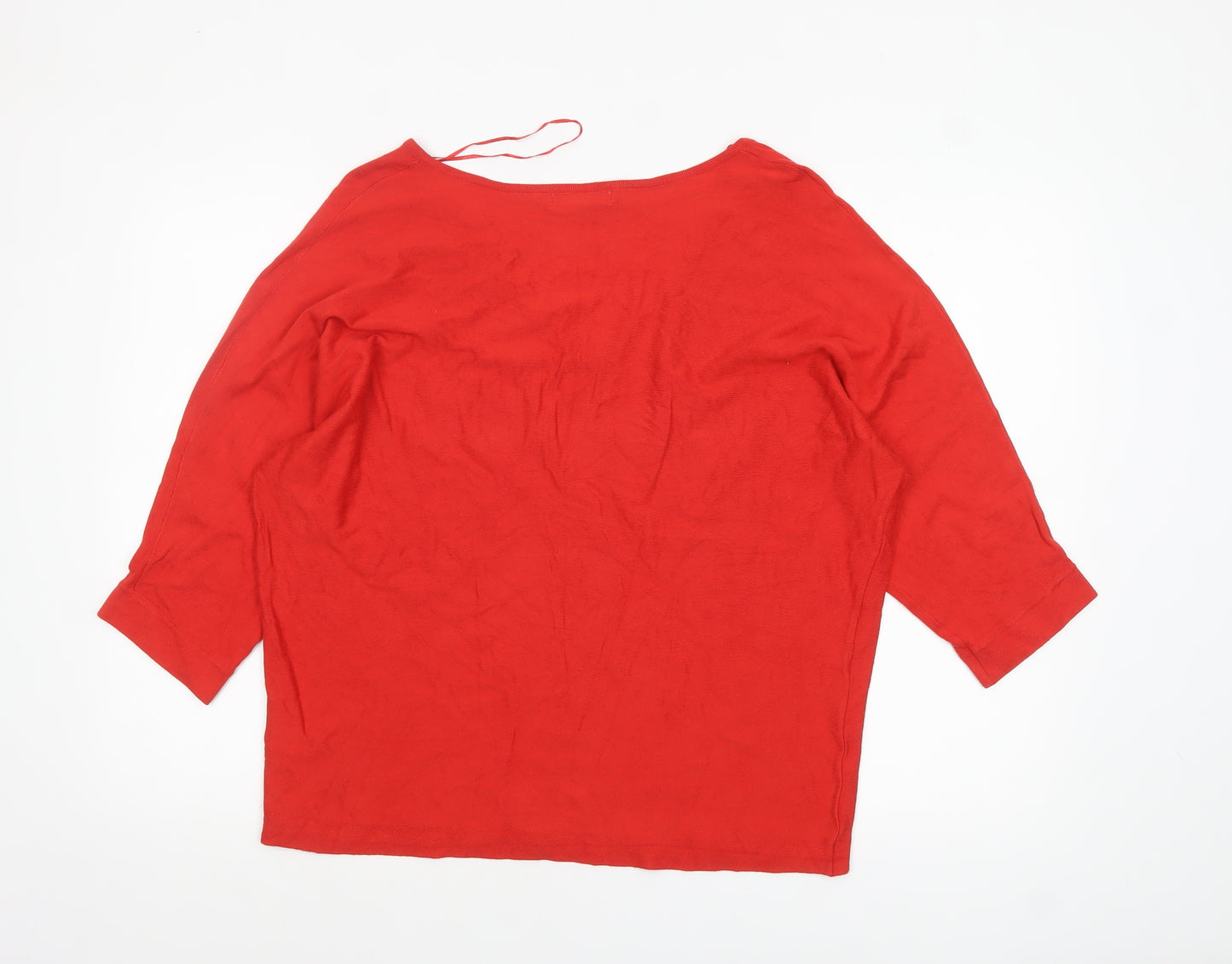 Debenhams Women’s Red V-Neck 3/4 Sleeve Pullover Jumper L