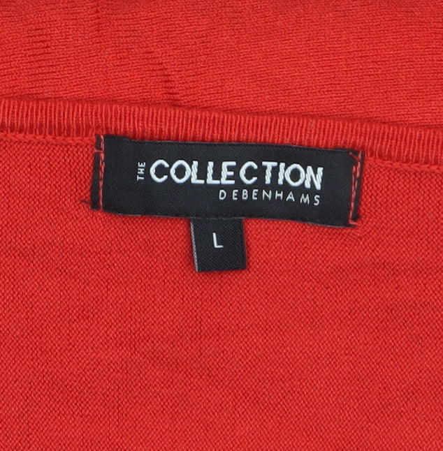 Debenhams Women’s Red V-Neck 3/4 Sleeve Pullover Jumper L
