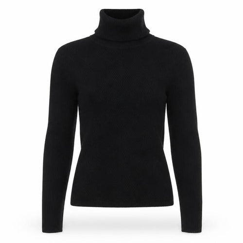 Zara Women Black Roll Neck Slim Fit Knit Jumper Size S