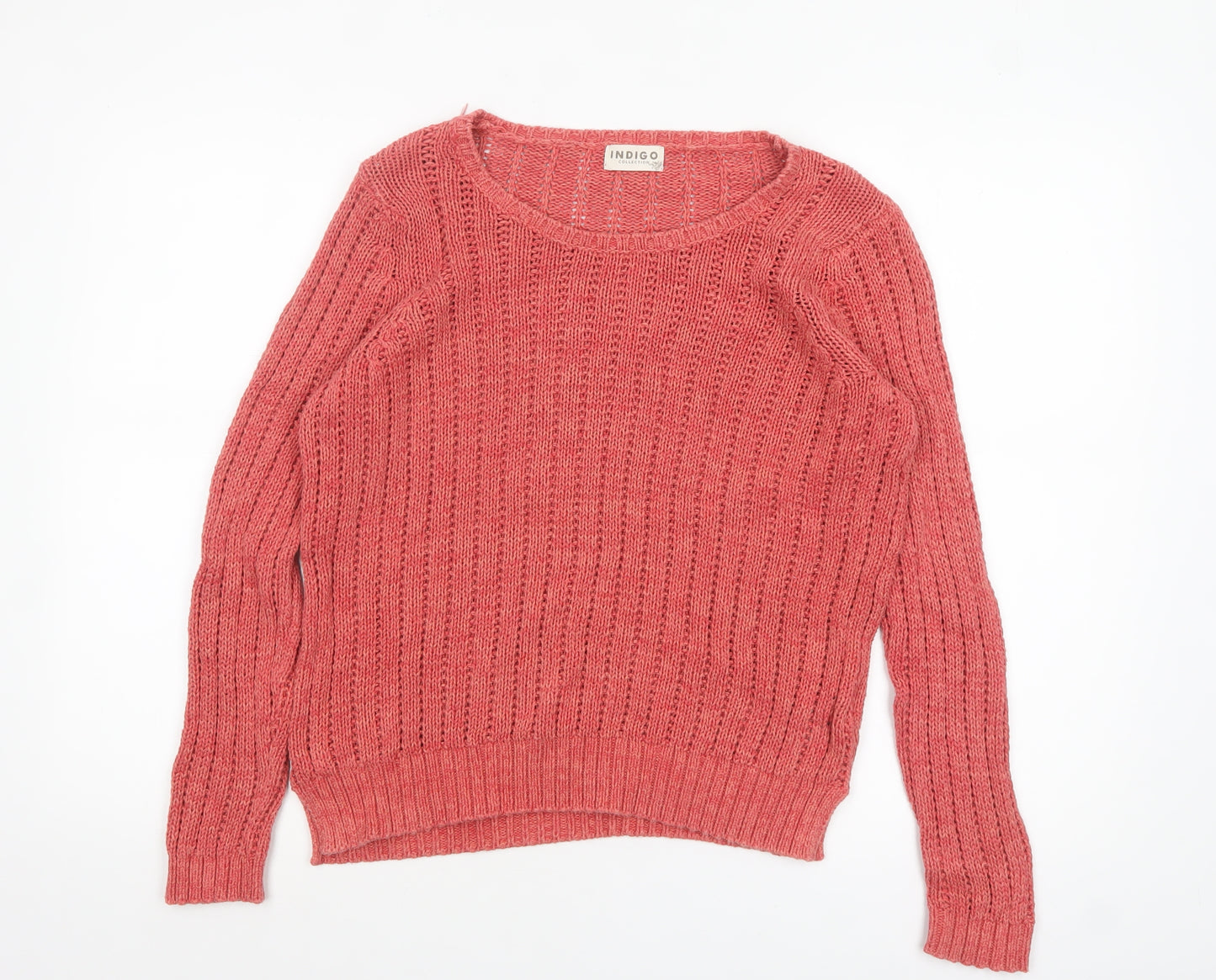 Marks and Spencer Women Red Cotton Knit Jumper Size 14