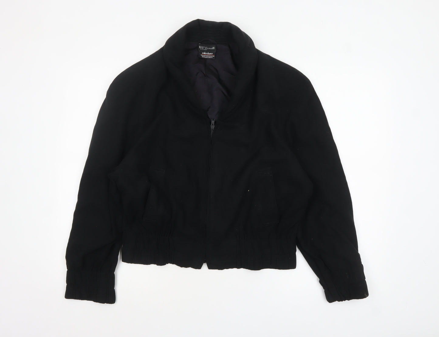 Lutz Teutloff Womens Black Size 12 Bomber Jacket Water Resistant