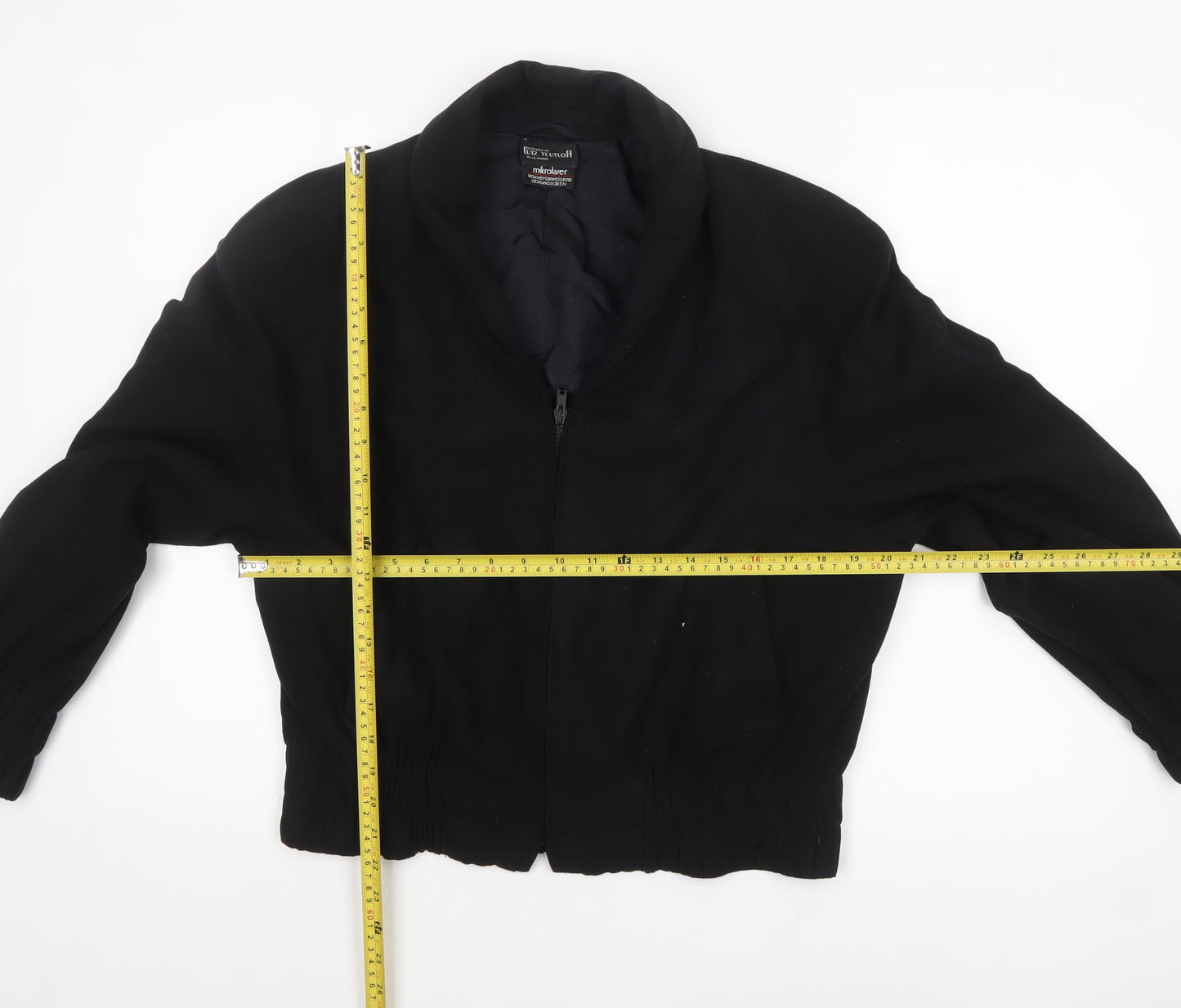 Lutz Teutloff Womens Black Size 12 Bomber Jacket Water Resistant