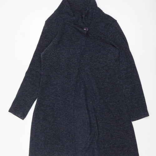 Lily and Me Women's Blue High Neck Long Sleeve Cardigan Size 12