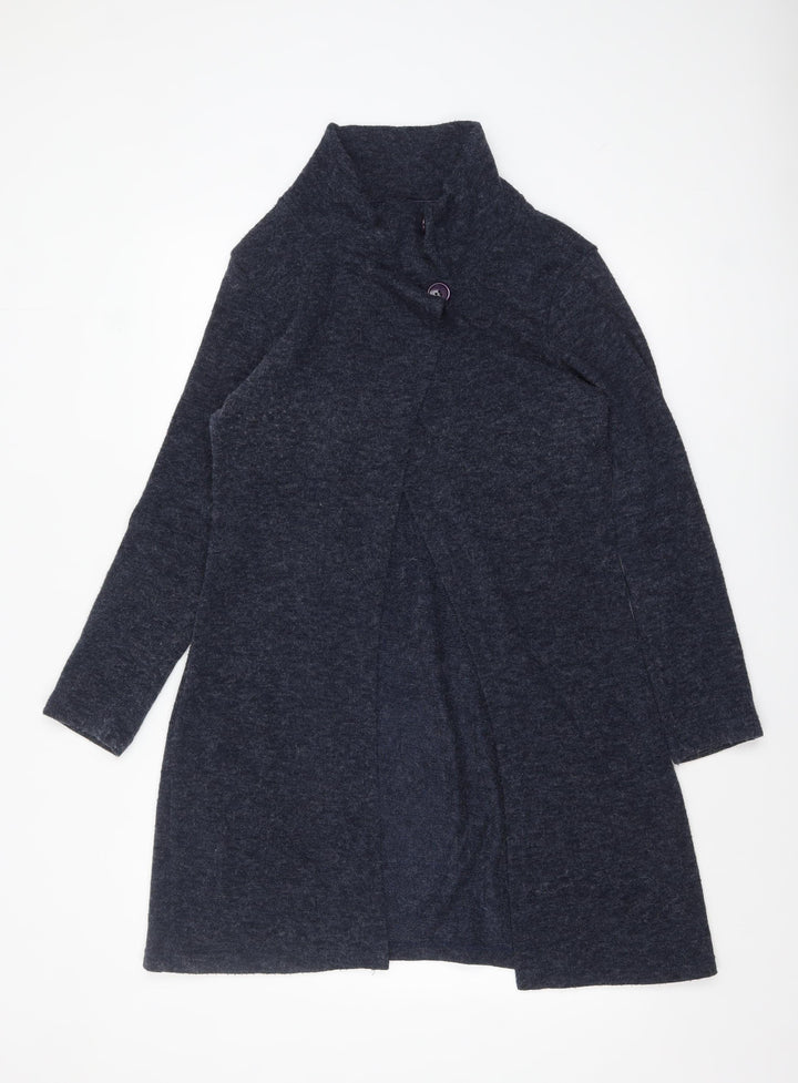 Lily and Me Women's Blue High Neck Long Sleeve Cardigan Size 12