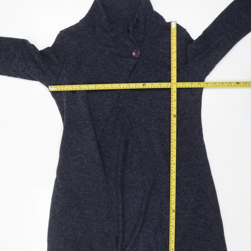 Lily and Me Women's Blue High Neck Long Sleeve Cardigan Size 12