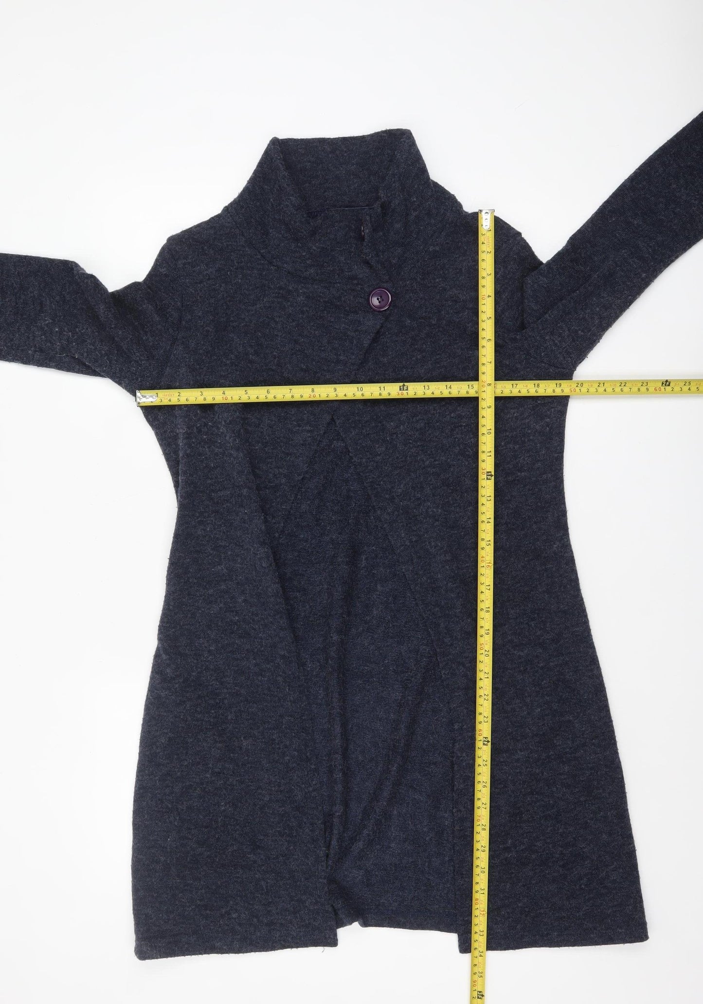 Lily and Me Women's Blue High Neck Long Sleeve Cardigan Size 12