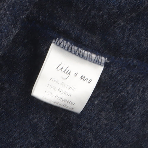 Lily and Me Women's Blue High Neck Long Sleeve Cardigan Size 12